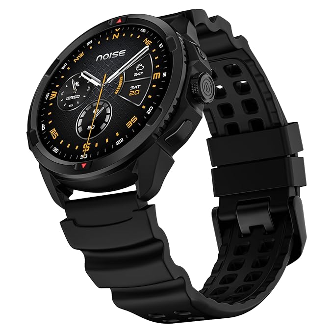 Noise Endeavour Pro (Smartchoice) Outdoor Rugged Military Smart Watch, Dual-Band GPS, 164ft Water Resistance, 28 Days Battery on Standby, AI Companion, for iOS & Android (Carbon Black)
